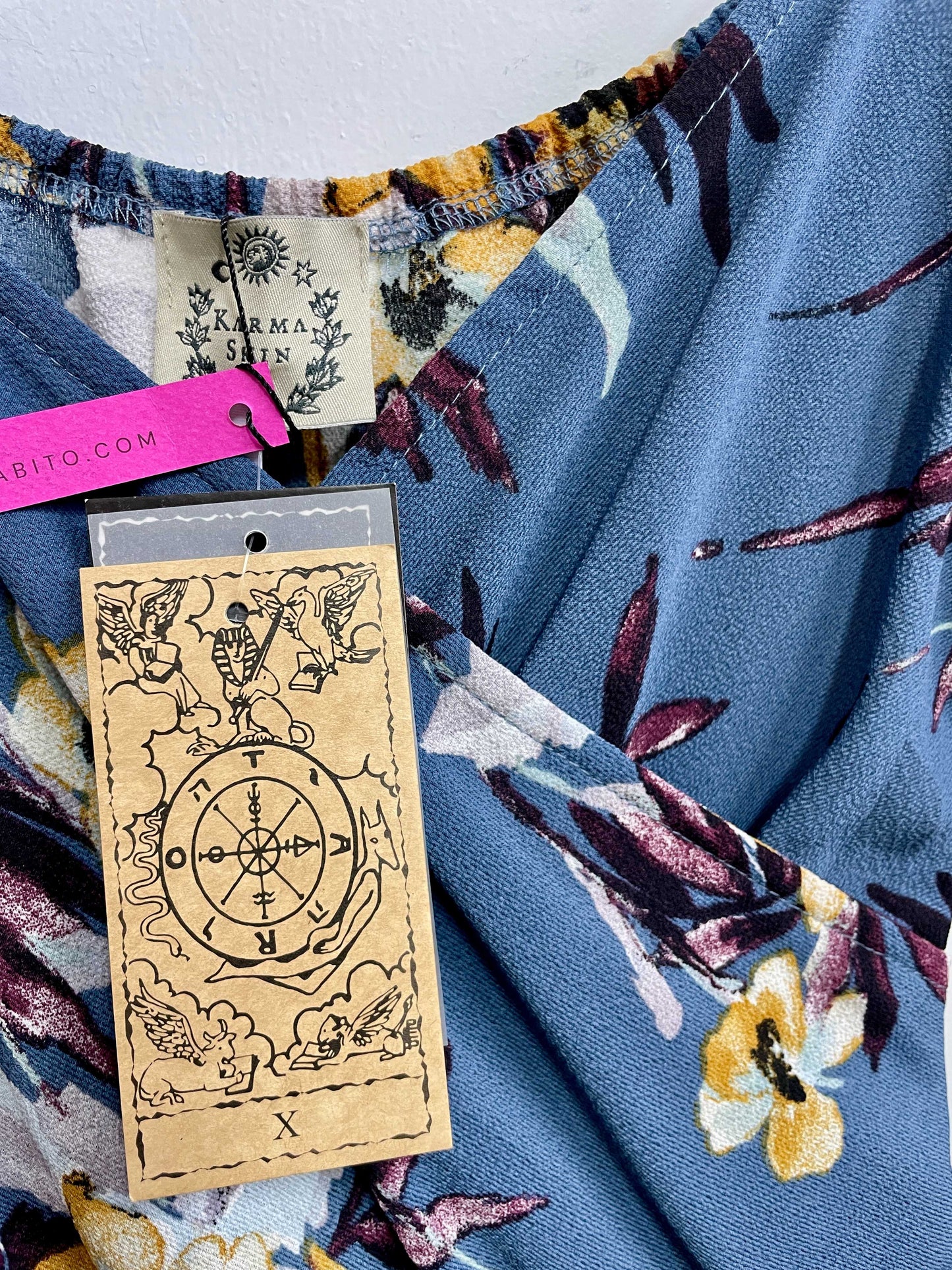 Vestido azul flores - Karma Skin - Talla S