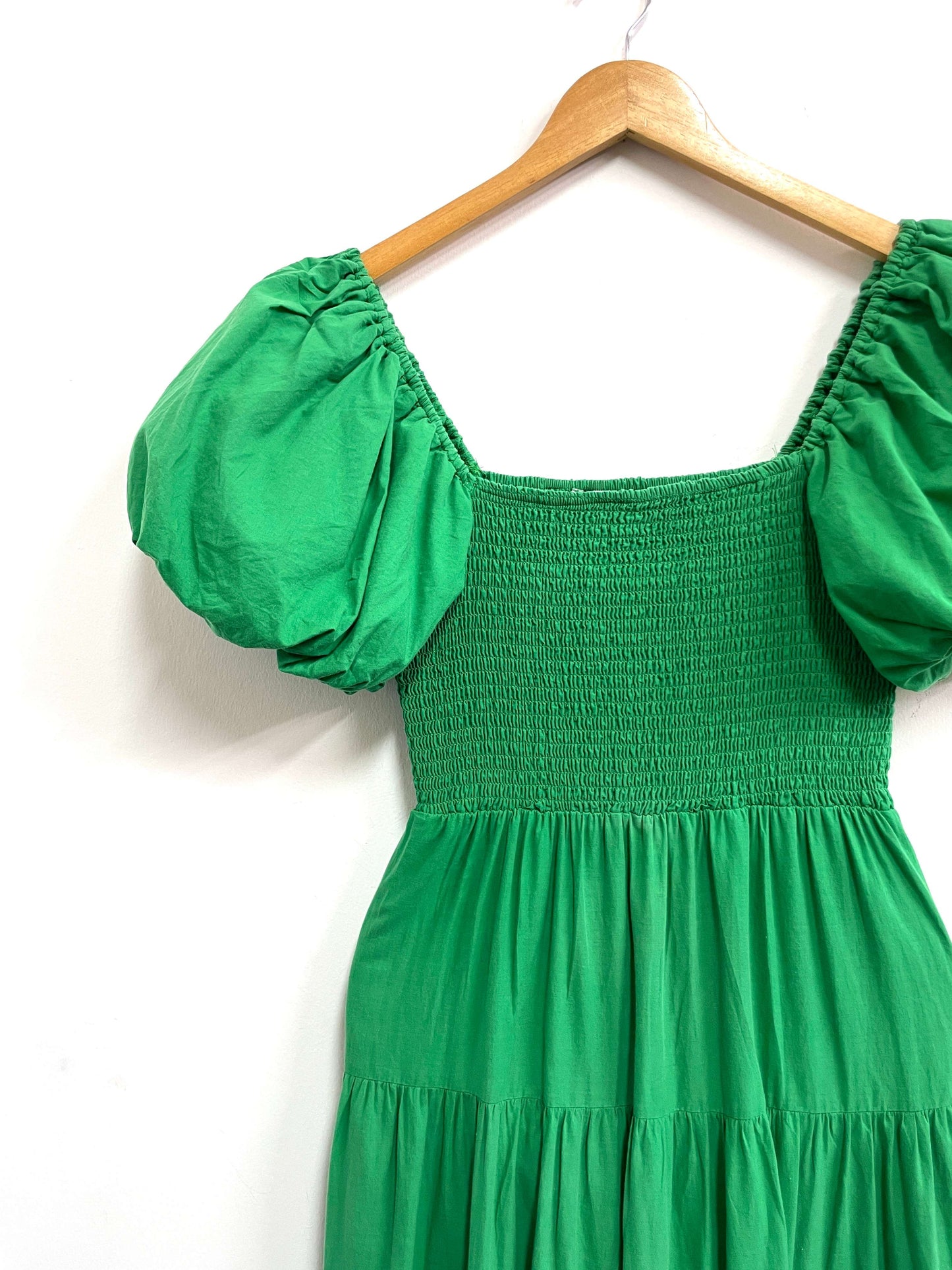 Vestido verde bobos 100% algodón  - Pink Diamond - Talla S