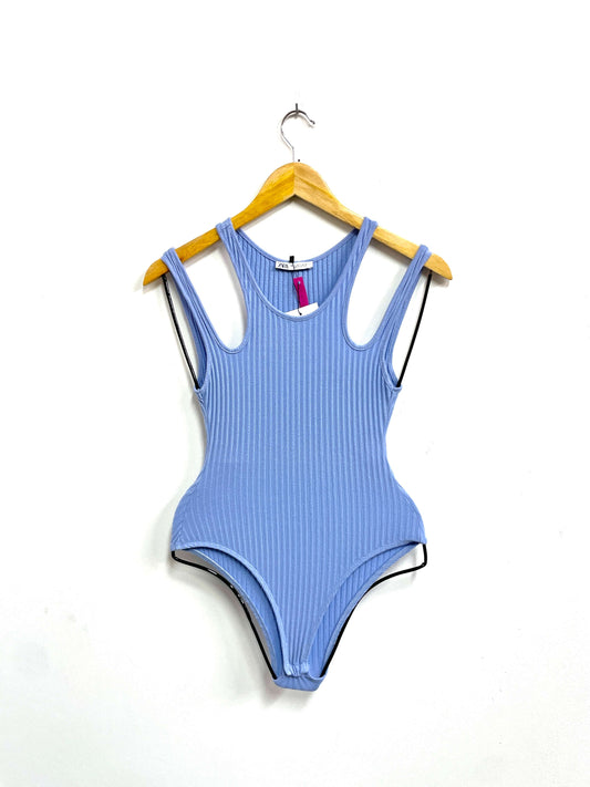 Body celeste rib - Zara - Talla S