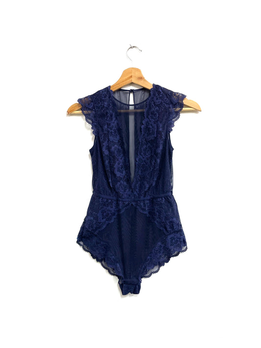Body azul encaje - H&M - Talla M