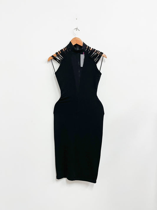 vestido negro tiras en hombro-STUDIO F- talla S-M