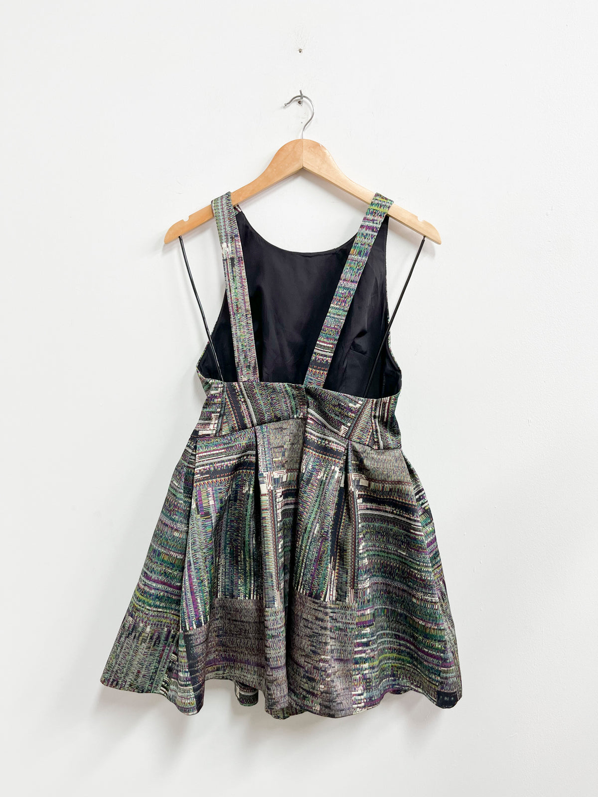 Vestido efecto glitch digital verde con morado - H&M - Talla M