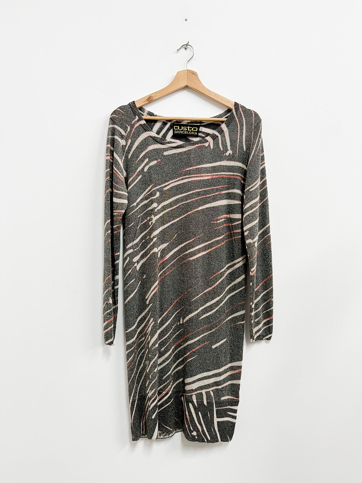 Vestido animal print gris - Custo Barcelona - Talla L