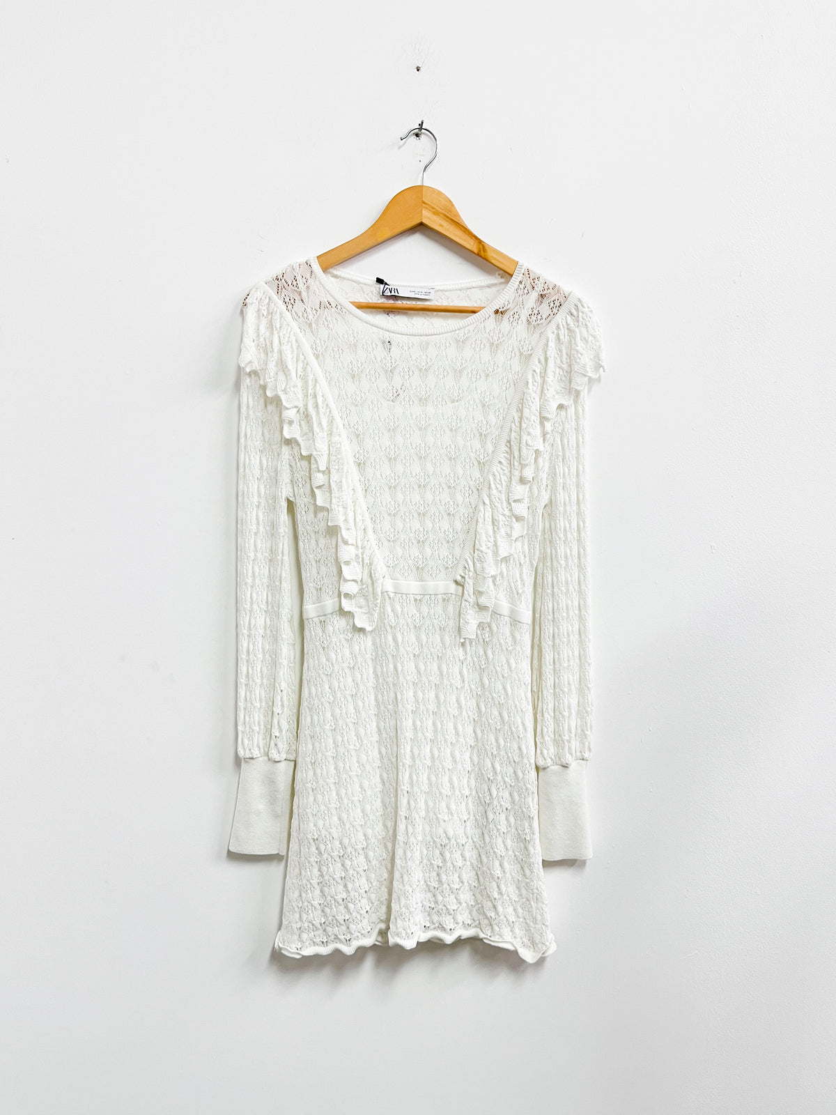 Vestido beige bobos - Zara - Talla M