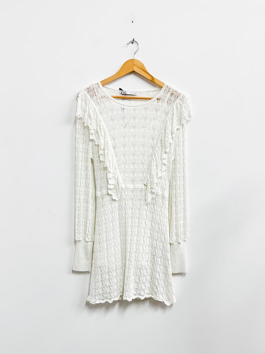 Vestido beige bobos - Zara - Talla M