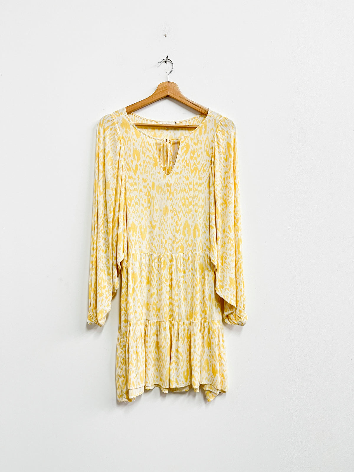Vestido amarillo estampado - Naf Naf - Talla S