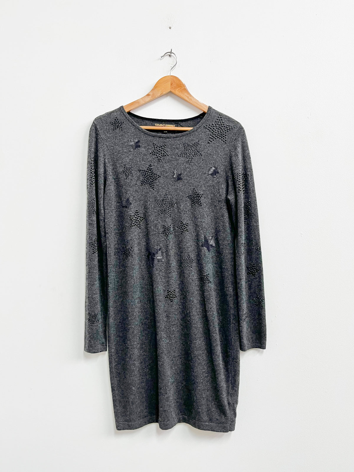Chompa/Vestido gris estrellas - Clements Ribeiro - Talla M