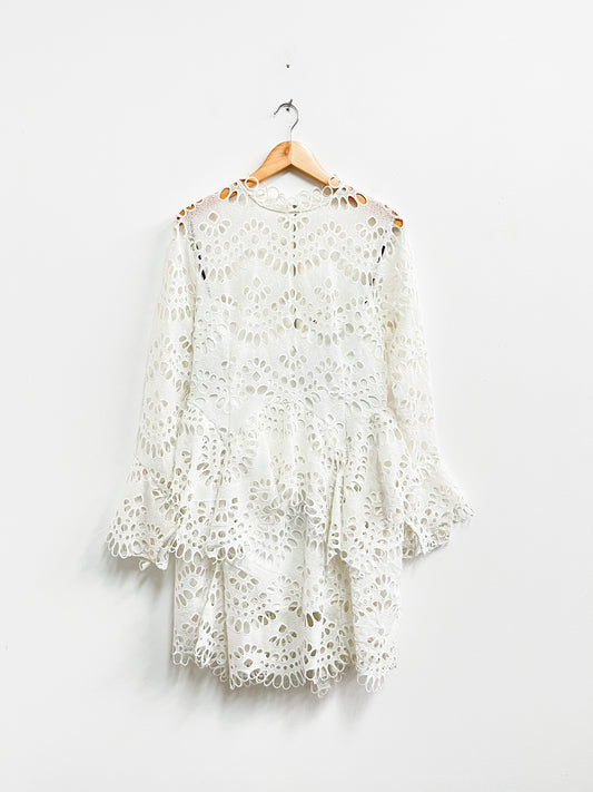 Vestido blanco bordado - Boho Chic - Talla L