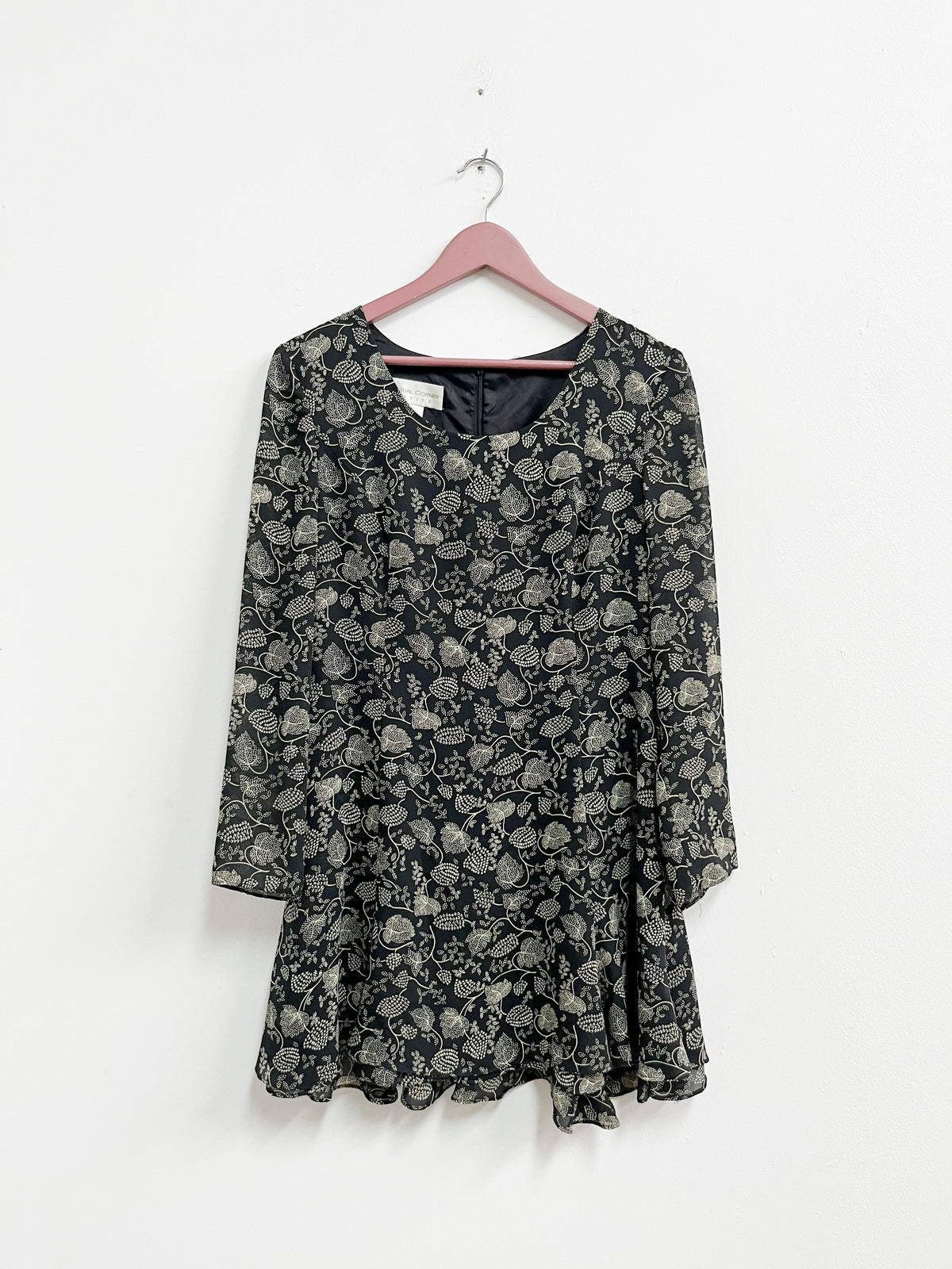 Vestido negro estampado - Casual Corner - Talla S