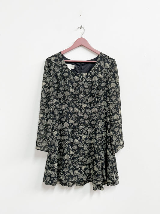 Vestido negro estampado - Casual Corner - Talla S