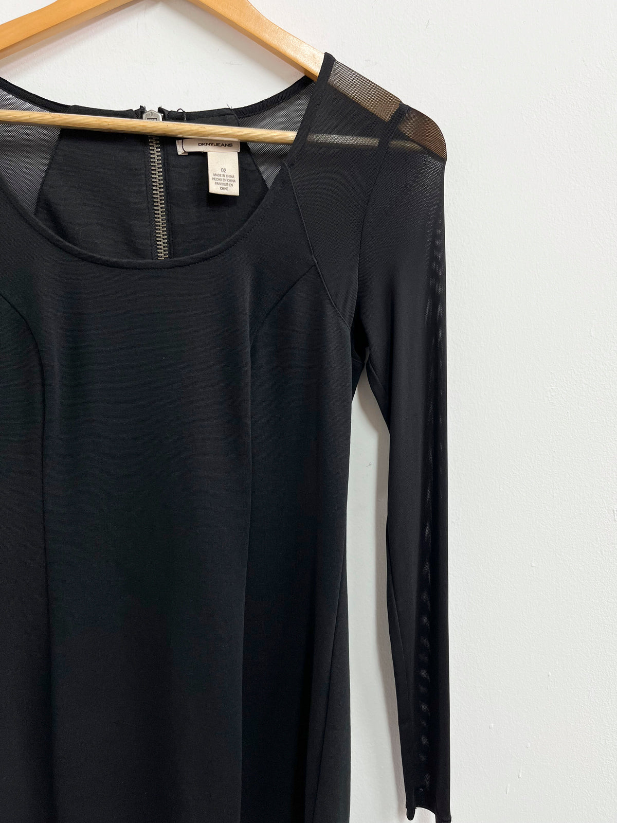 Vestido negro malla - DKNY Jeans - Talla S