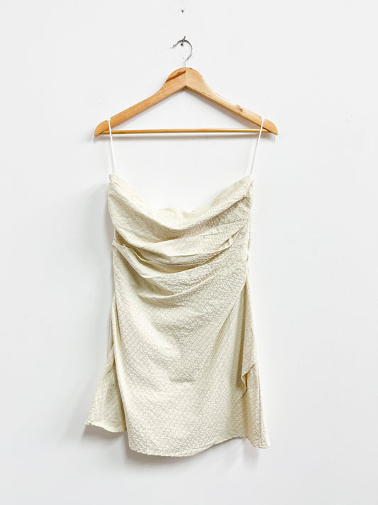 Vestido strapless beige - Mango - Talla L