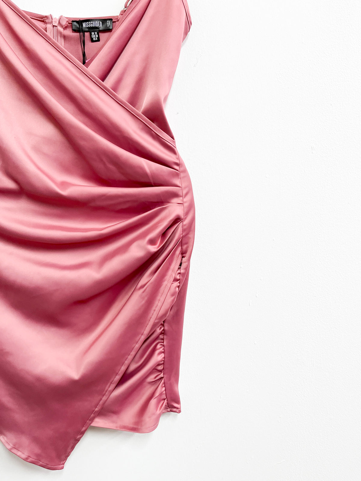 Vestido palo rosa de tiras - Missguided - Talla M