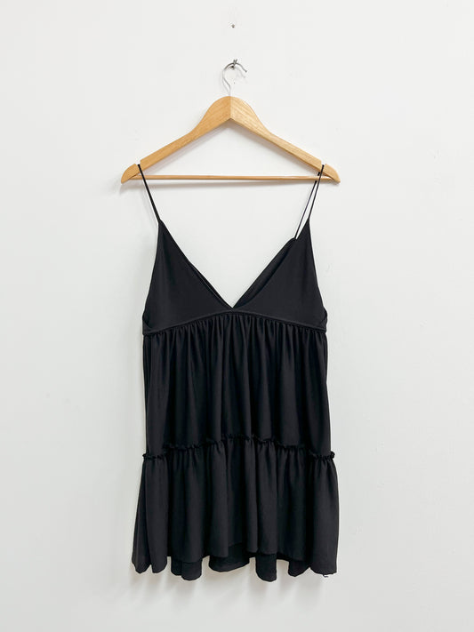 Vestido negro tiras - Zara - Talla S