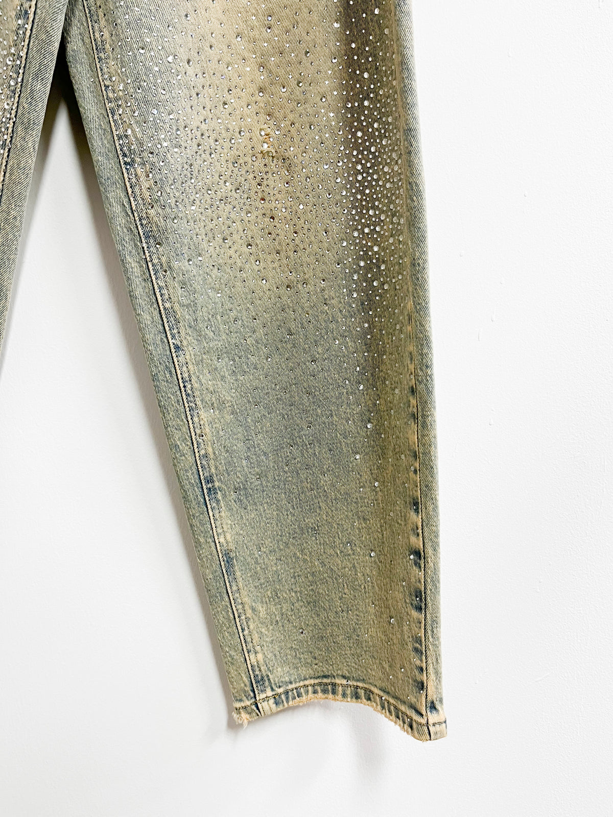 Jean efecto sucio con brillos - Amalfitana - Talla S