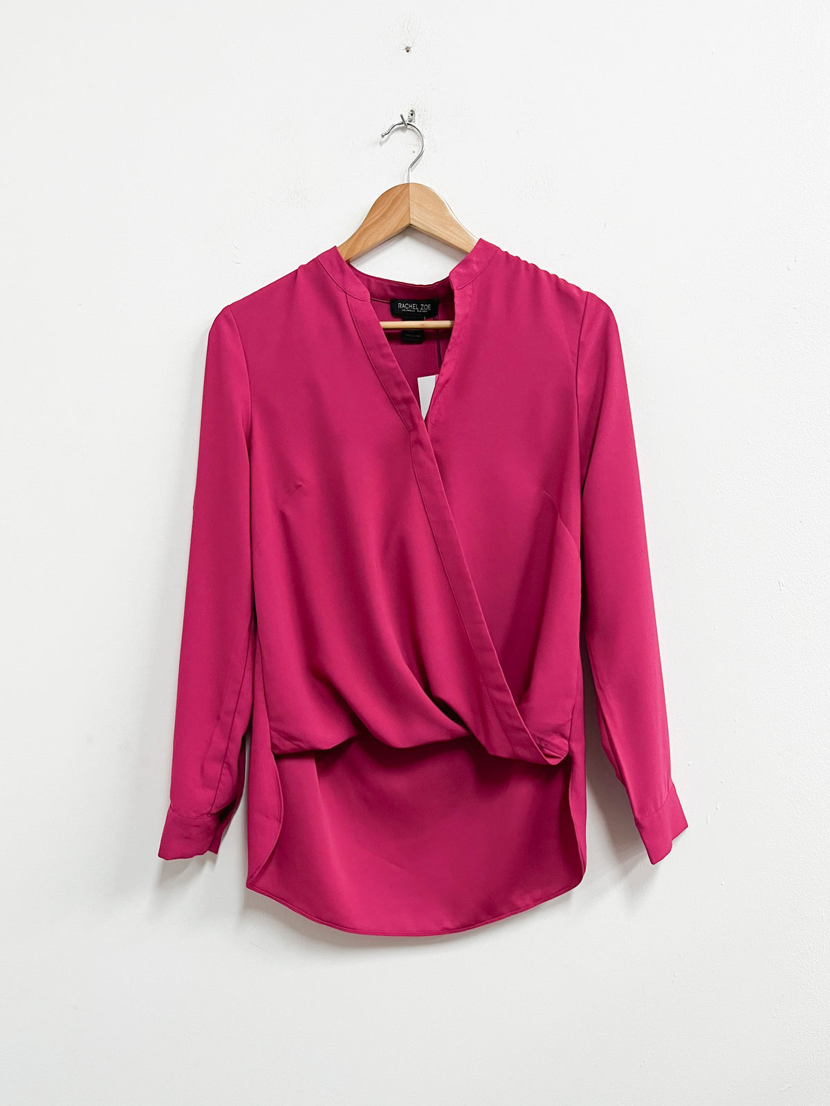 Blusa cruzada fucsia larga en espalda - Rachel Zoe - Talla XS