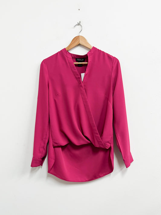 Blusa cruzada fucsia larga en espalda - Rachel Zoe - Talla XS