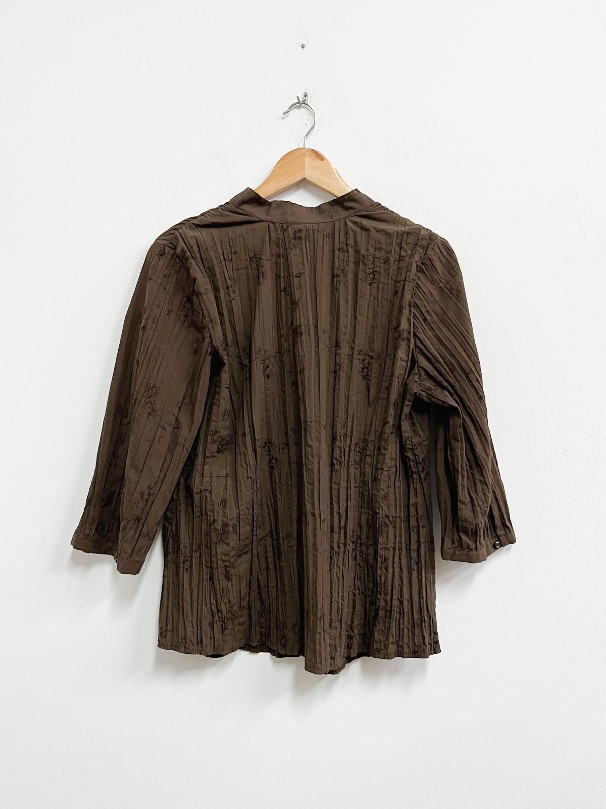 Blusa marron corrugada - St John Bay . Talla XL