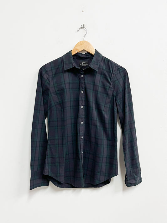 Blusa cuadros verde y azul - J.Crew - Talla S