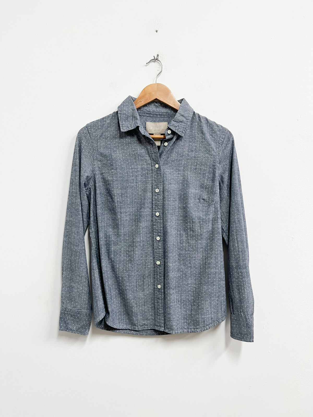 Blusa azul puntos blancos - Banana Republic - Talla S