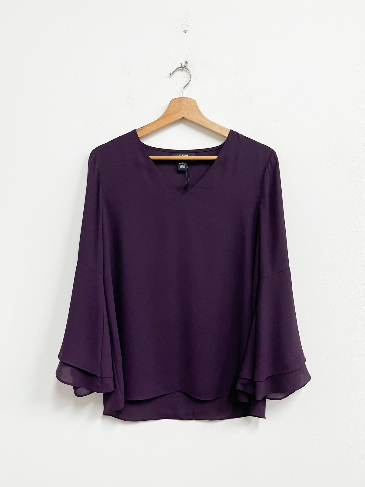 Blusa morada mangas acampanadas - Alfani - Talla S
