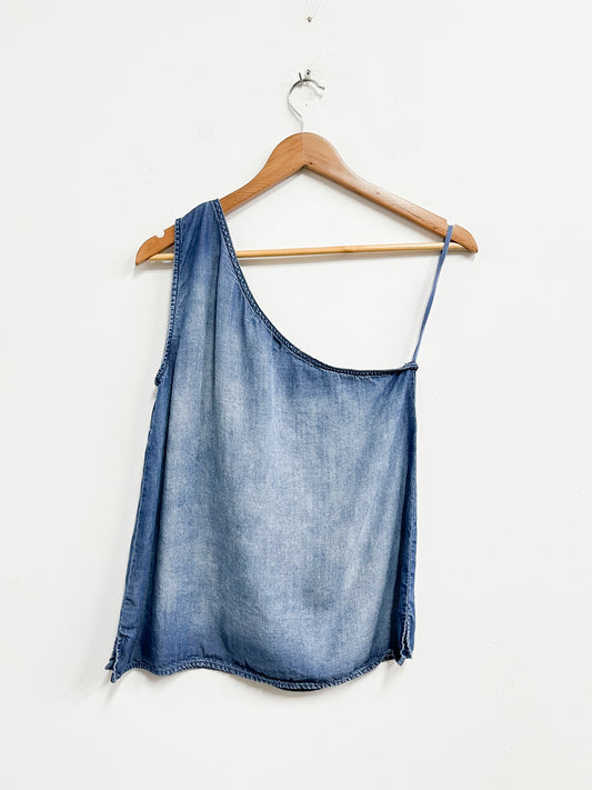 Top asimétrico denim - Clothes Stone - Talla S