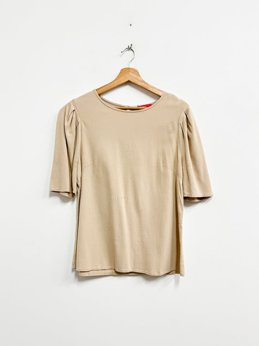 Blusa beige manga abullonada - Ale Morey - Talla L