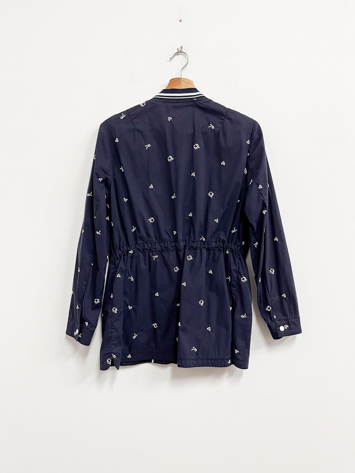 Casaca azul marino con bordados blancos - Crocodile Ladies - Talla S