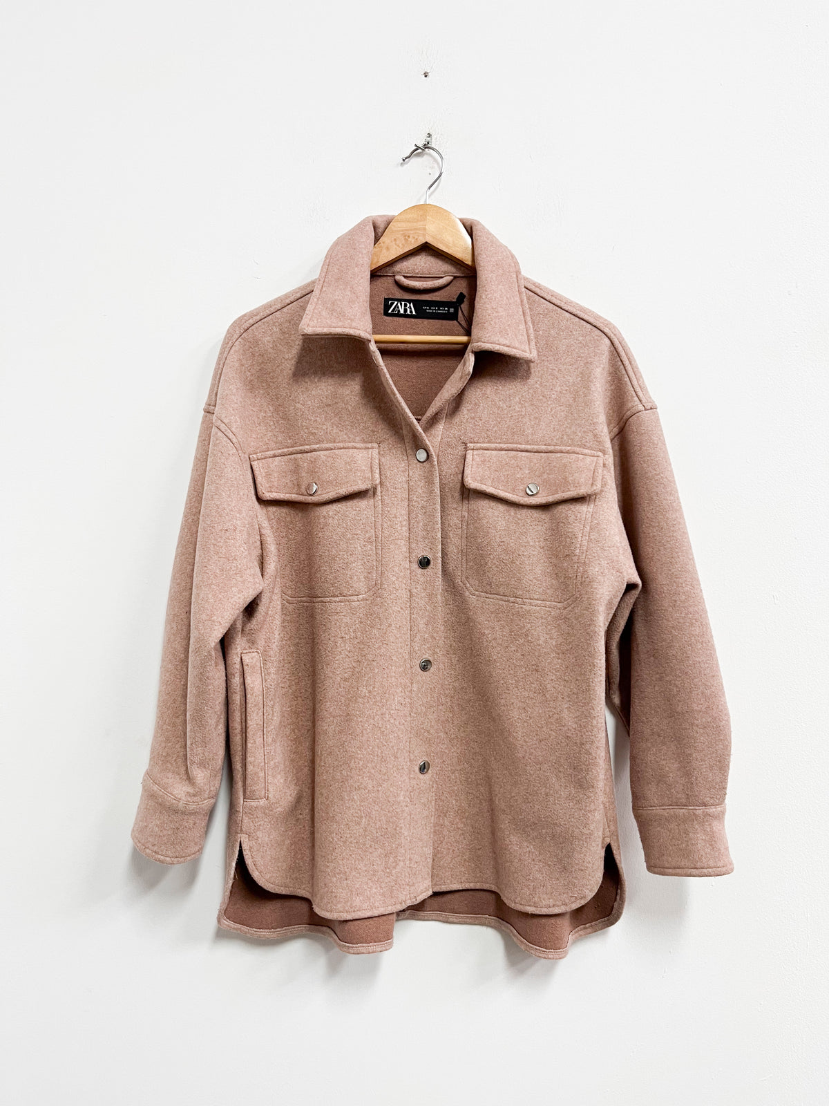 Casaca rosada tipo franela - Zara - Talla S