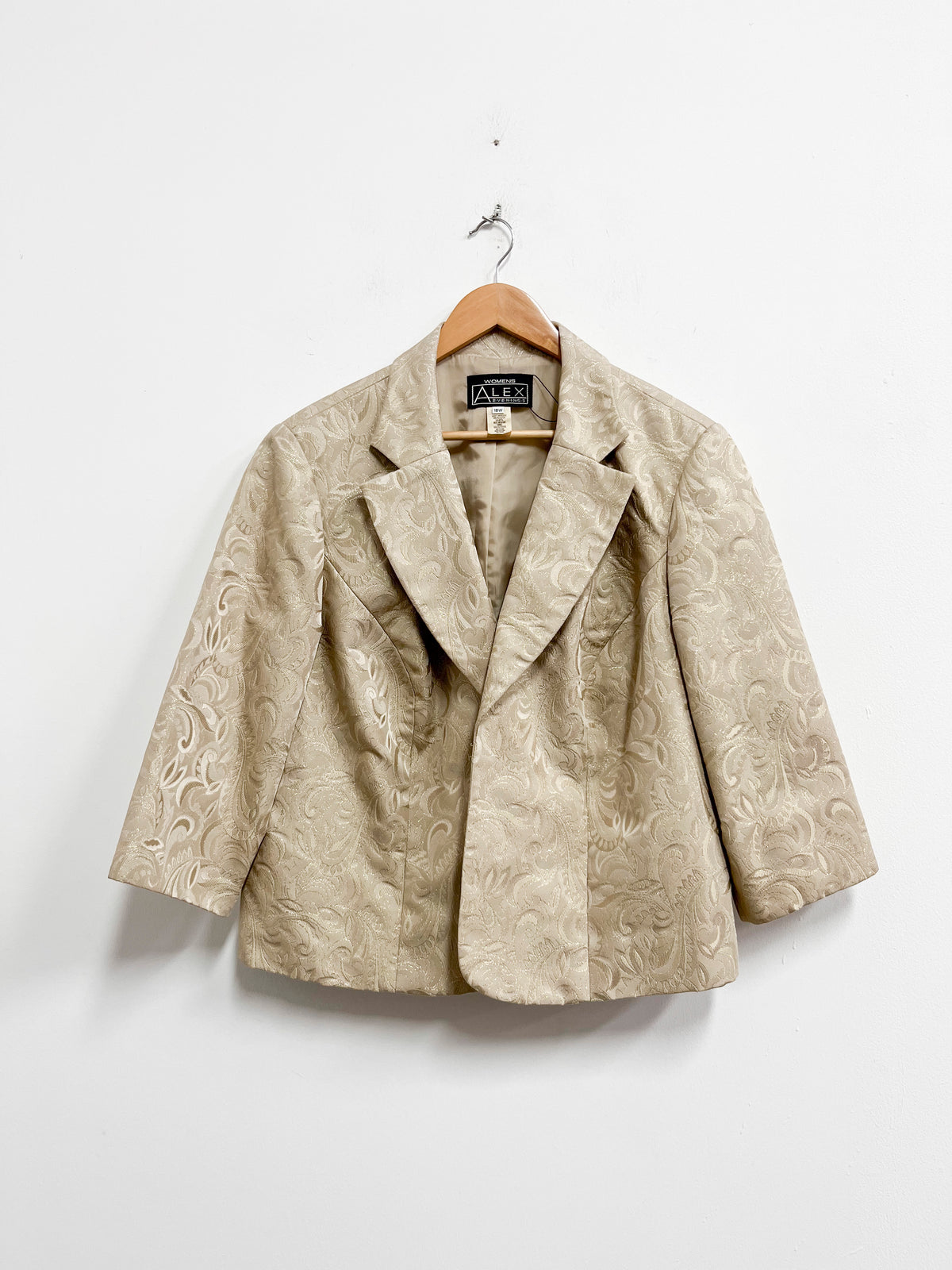 Saco beige con brillos dorados - Alex Evenings - Talla L