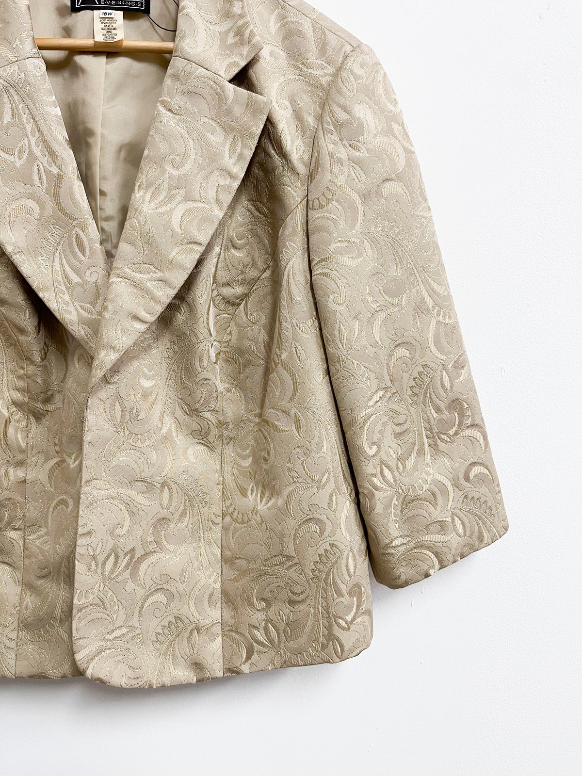 Saco beige con brillos dorados - Alex Evenings - Talla L