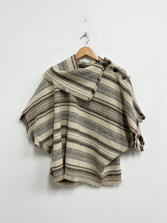 Poncho blend lana rayas - Isabel Marant - Talla M