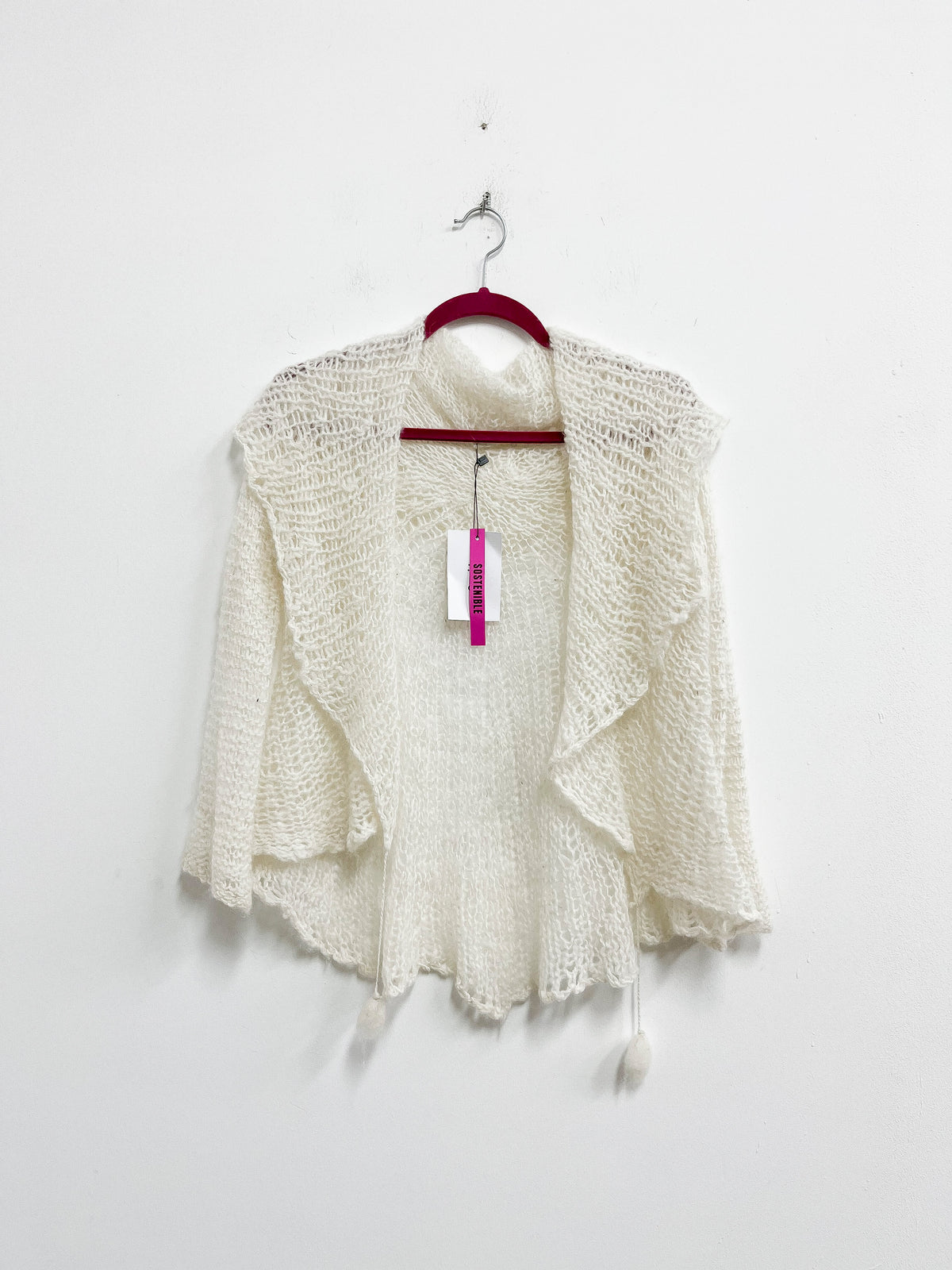 Chompa alpaca tejida blanca - Talla S