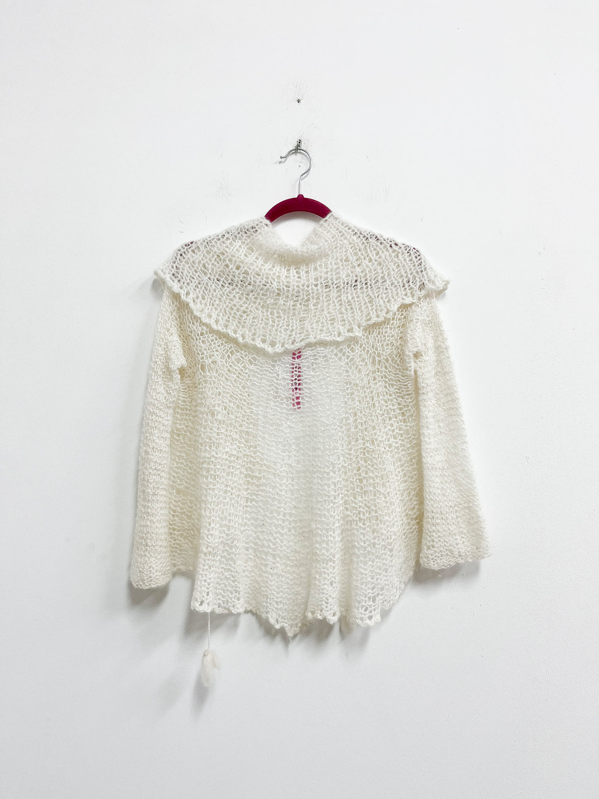 Chompa alpaca tejida blanca - Talla S