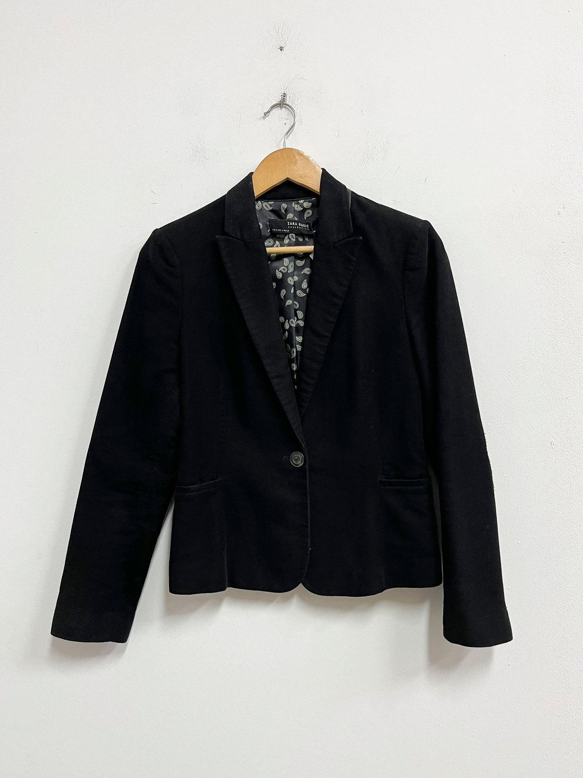 Saco negro cuello gris - Zara - Talla S