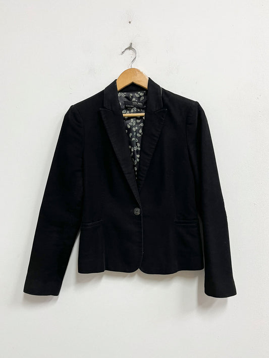 Saco negro cuello gris - Zara - Talla S