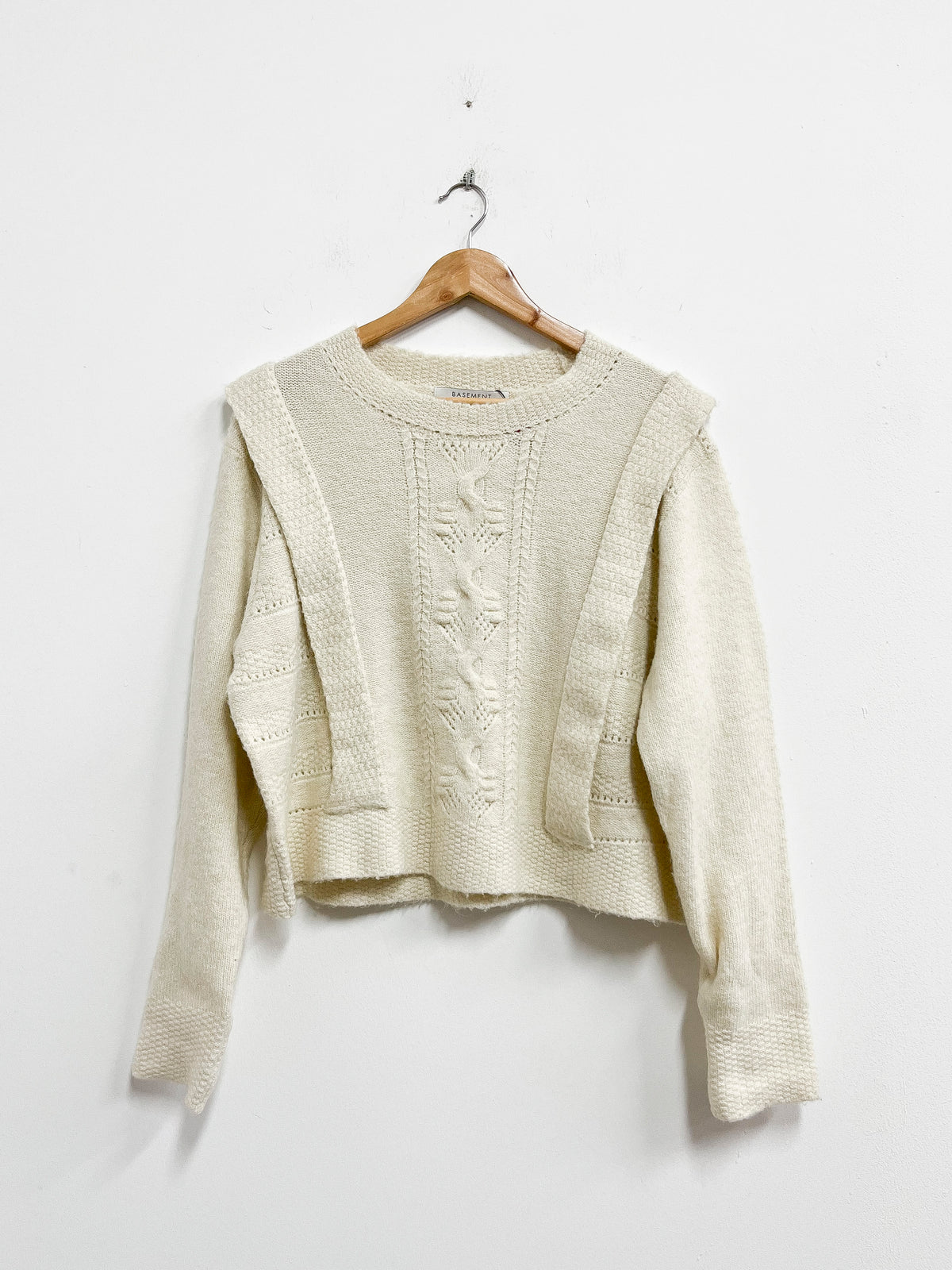 Chompa tejida blanco hueso - Basement - Talla XXL