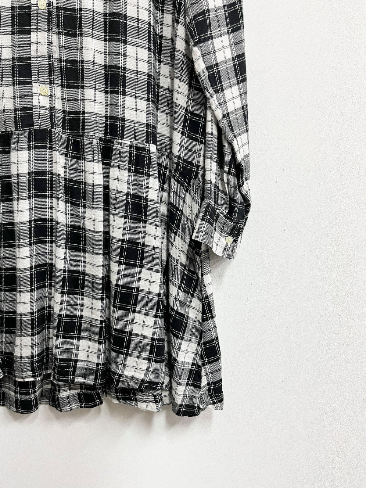 Vestido blanco con negro de cuadros - Gap - Talla XL