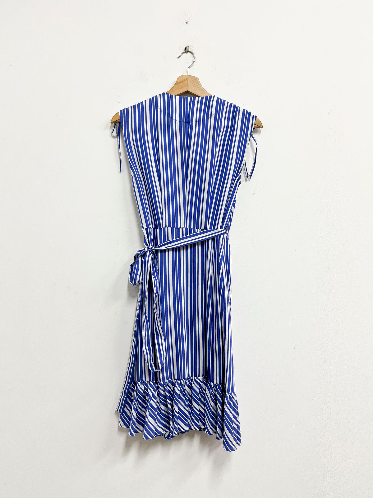 Vestido envolvente azul con blanco - Adolfo Dominguez - Talla S