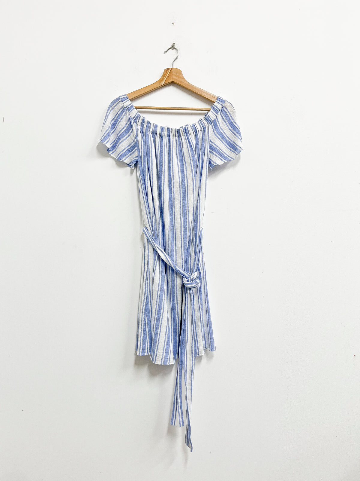 Vestido celeste y blanco blend algodon y lino - Michael Kors - Talla S