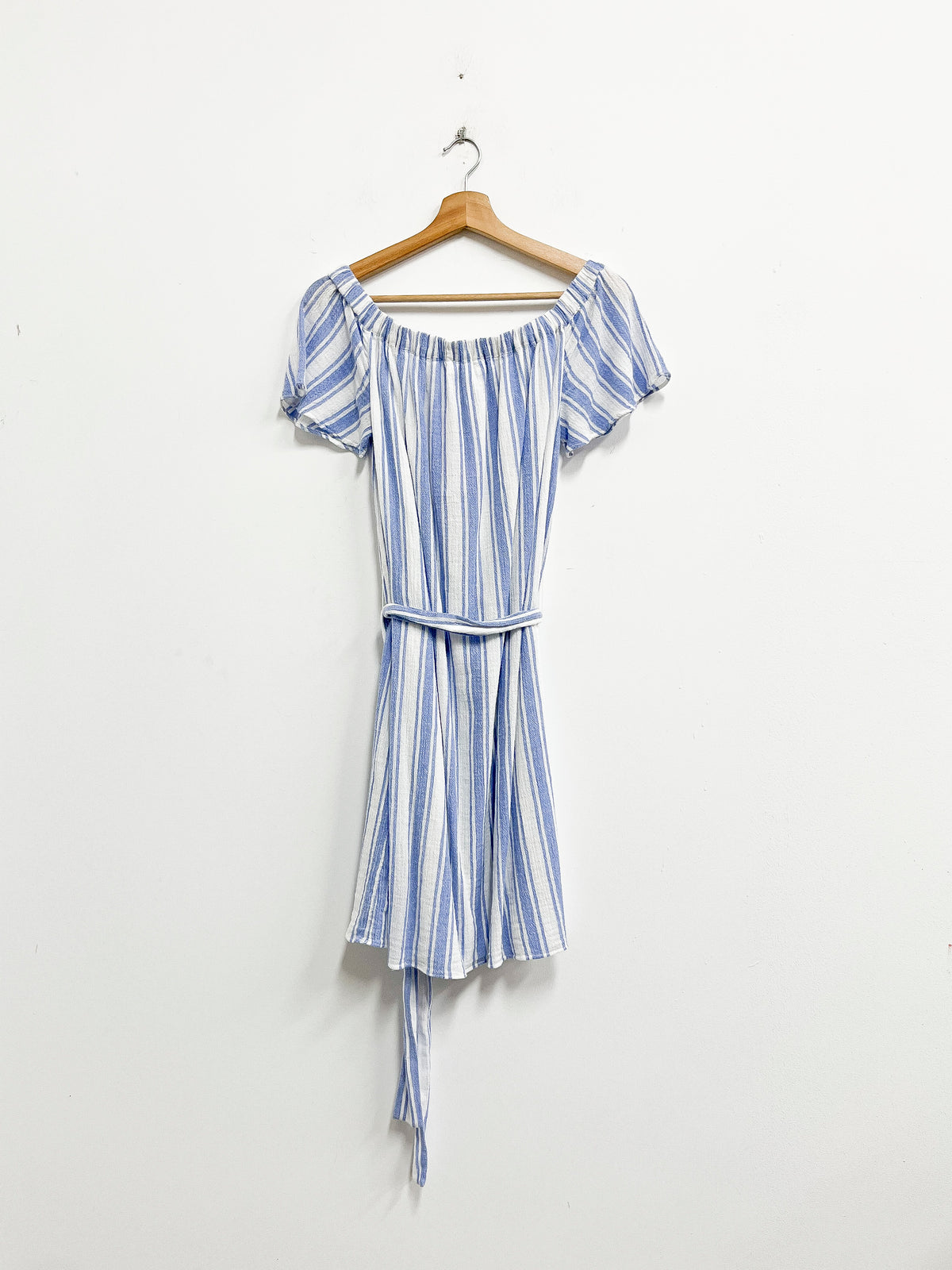 Vestido celeste y blanco blend algodon y lino - Michael Kors - Talla S