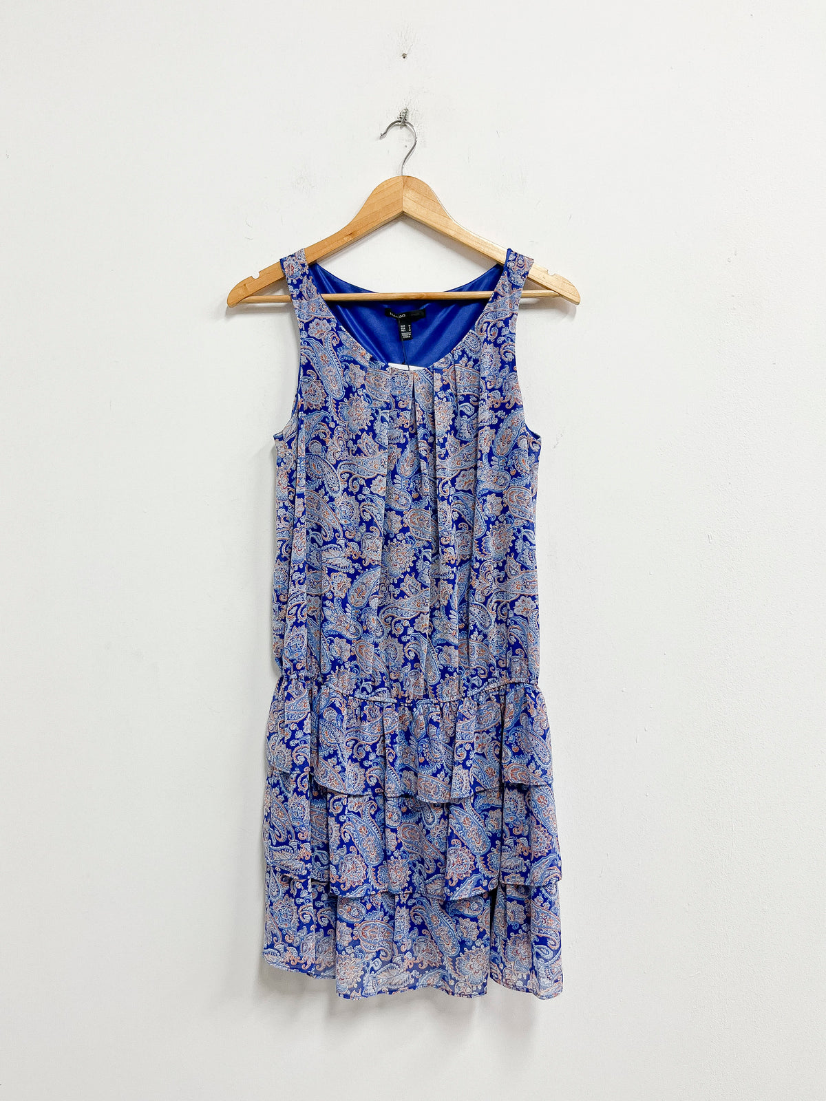 Vestido azul estampado mándalas - Mango - Talla L