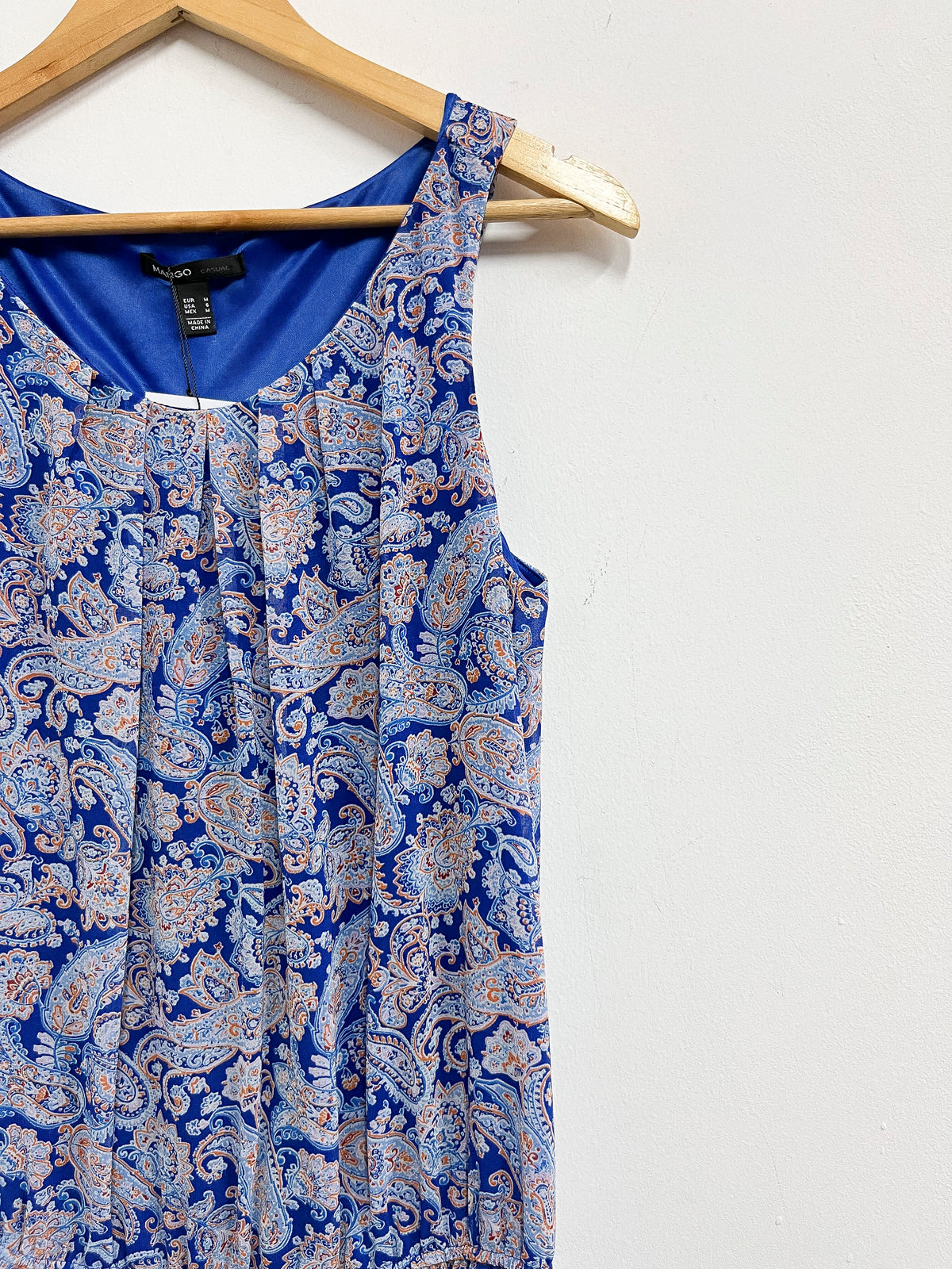 Vestido azul estampado mándalas - Mango - Talla L
