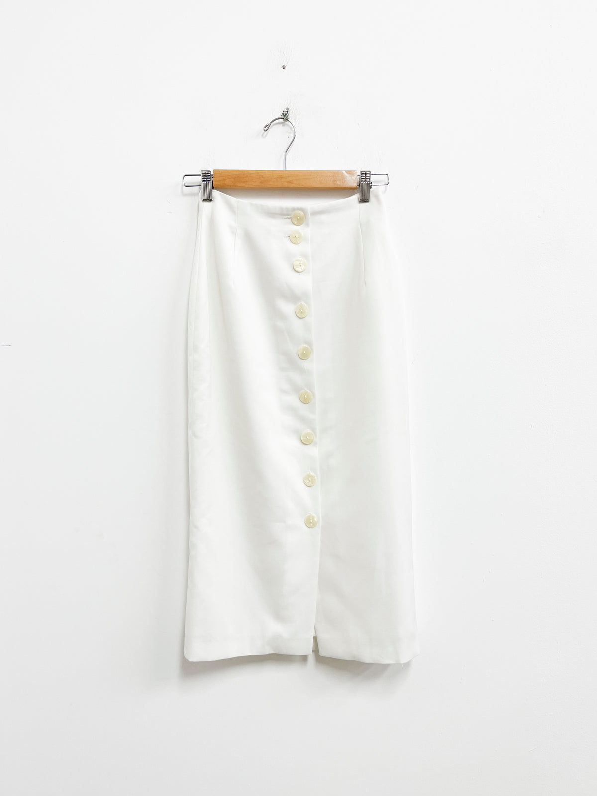 Falda larga blanca con botones - Petite Principles - Talla XS