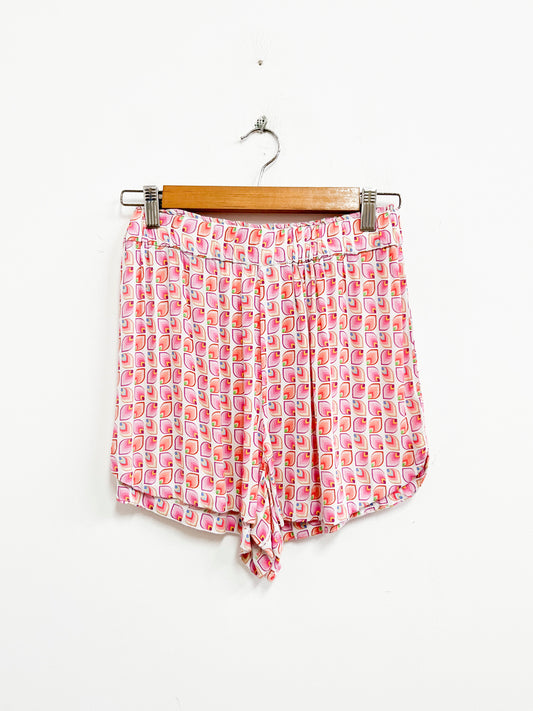 Short estampado rojo y rosado - Zara - Talla M