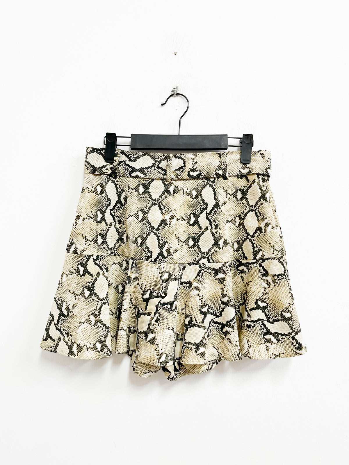 Falda short animal print con cordón - Zara - Talla S