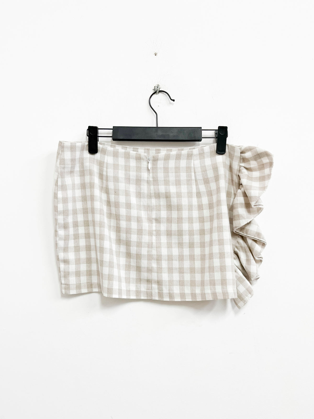 Mini falda a cuadros beige y blanco bobos laterales - Lioness - Talla S
