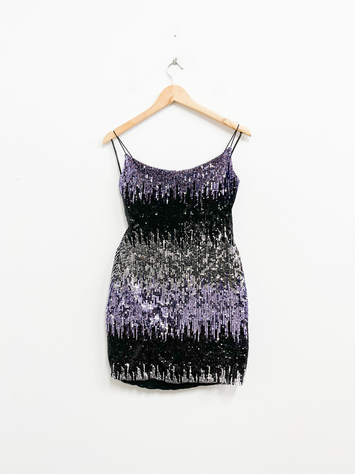 Vestido de lentejuelas morado en degradé - B. Darling - Talla S