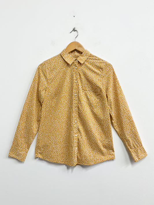 Blusa amarilla flores blancas - J.Crew - Talla S