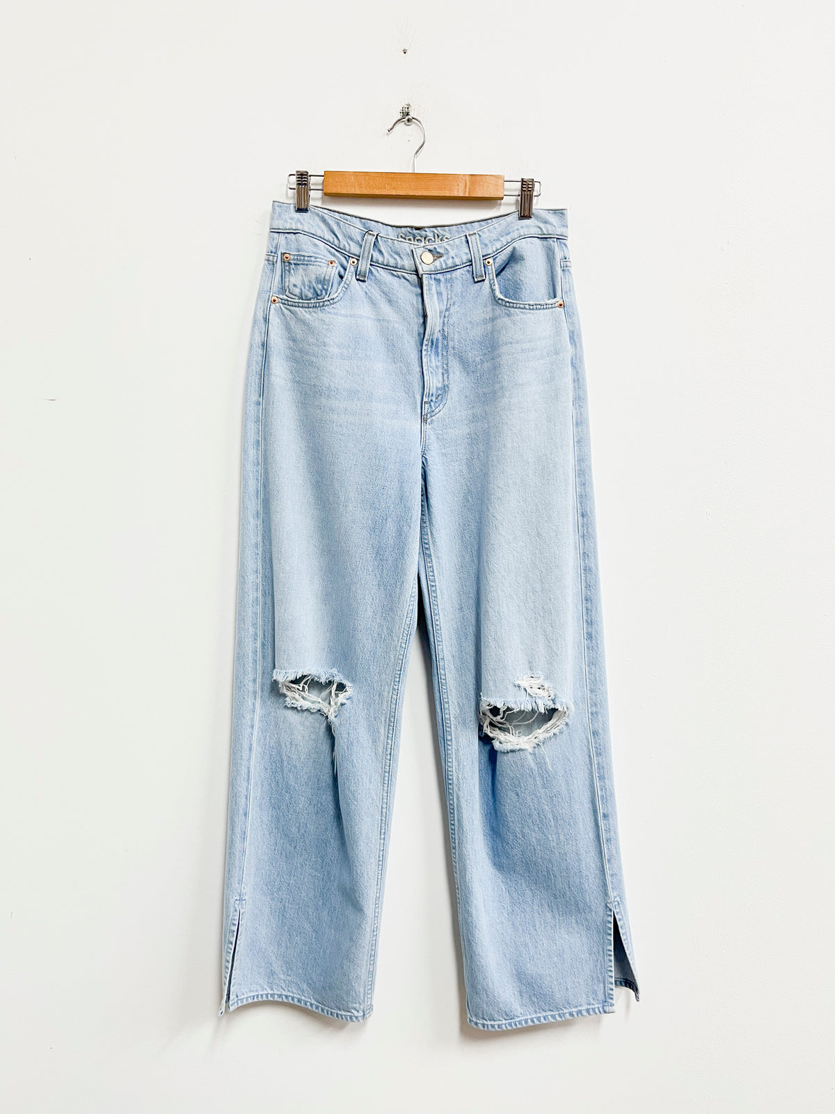Jean celeste con huecos - Mother - Talla 26